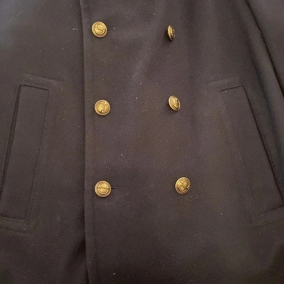 Christian Dior black monsieur sport overcoat size  44R button down vintage - Picture 6 of 8